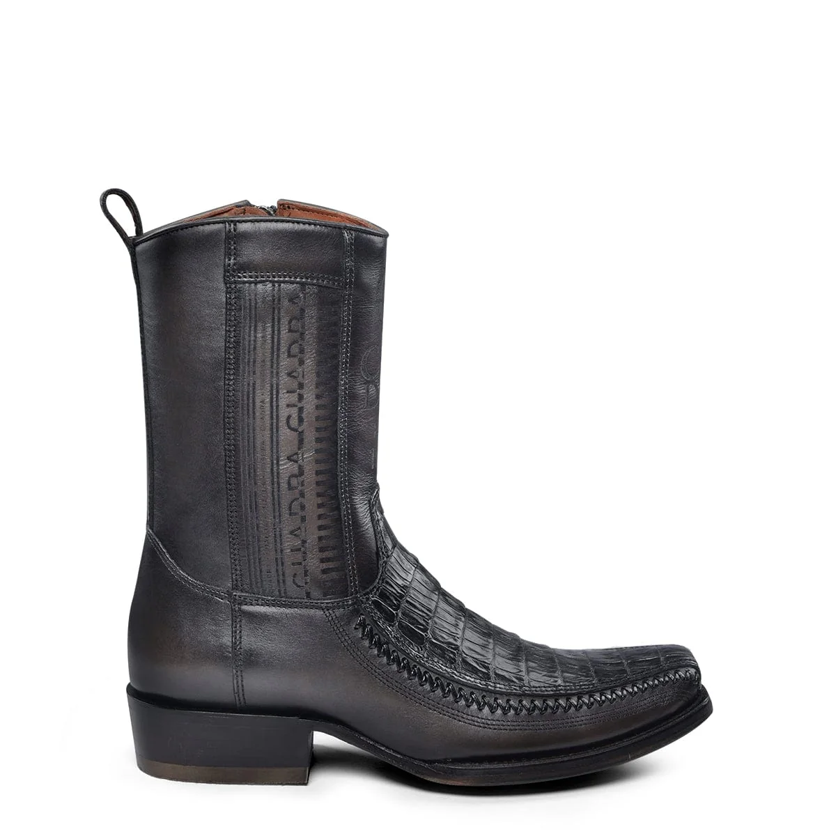 Men's Cowboy Boot In Genuine Ostrich Leather And Bovine Leather