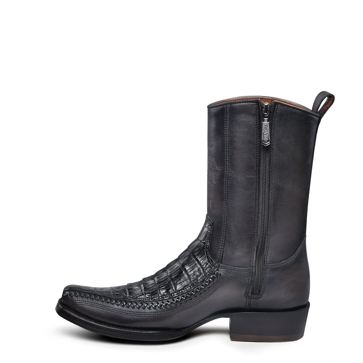 Men's Cowboy Boot In Genuine Ostrich Leather And Bovine Leather