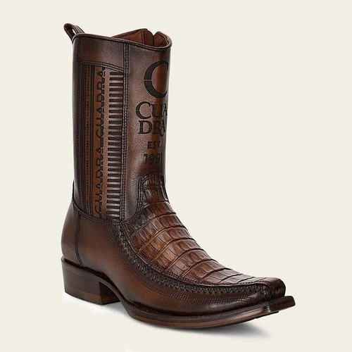 Men's Cowboy Boot In Genuine Ostrich Leather And Bovine Leather