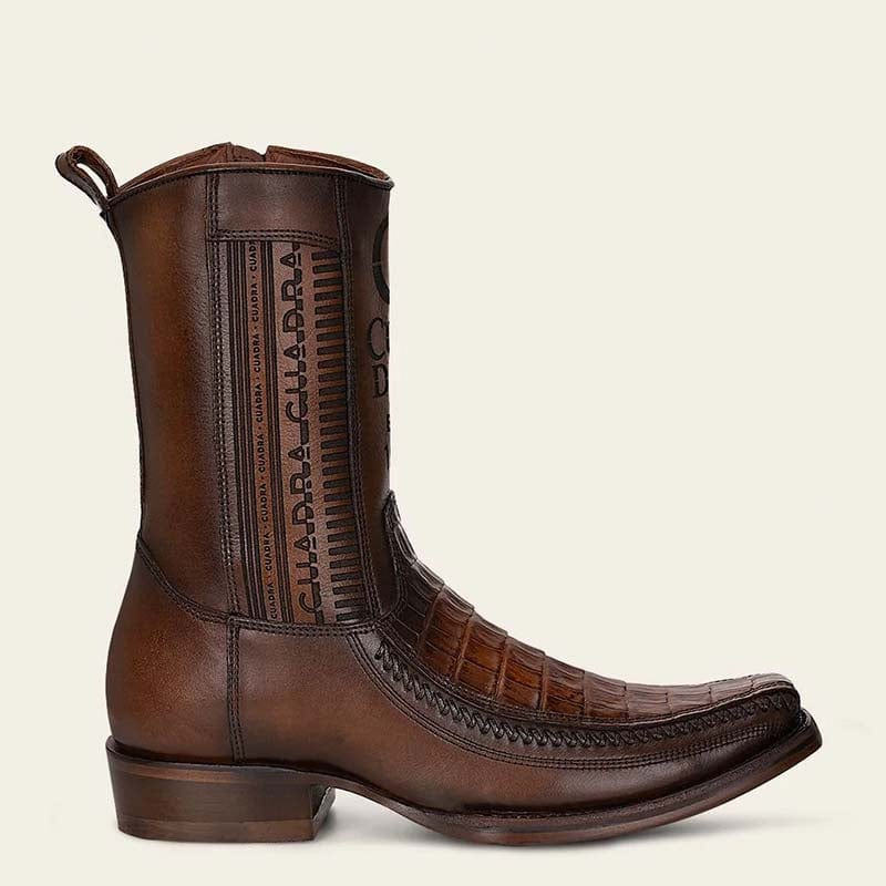 Men's Cowboy Boot In Genuine Ostrich Leather And Bovine Leather