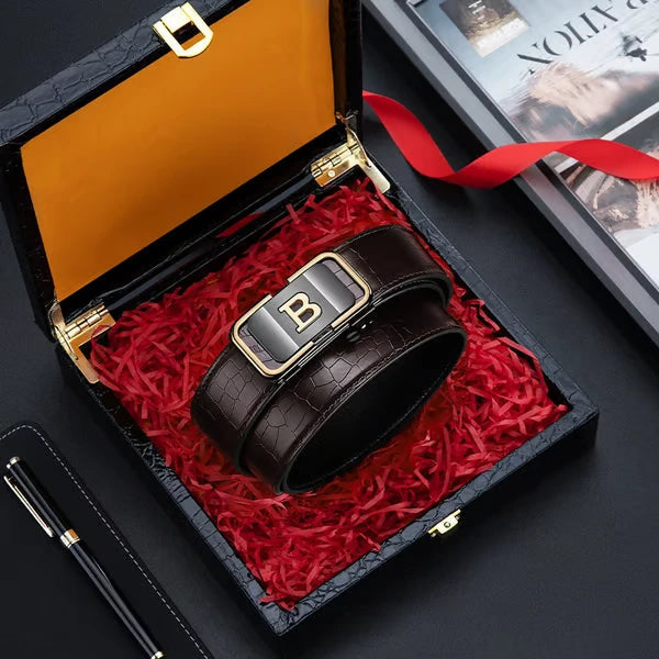 Men's Leather Automatic Buckle Belt (BUY 1 GET 1 FREE)