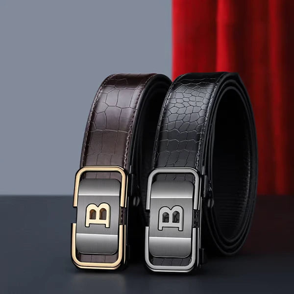 Men's Leather Automatic Buckle Belt (BUY 1 GET 1 FREE)