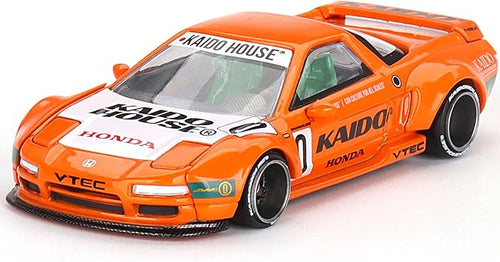 NSX Kaido Racing V1 Orange with White Hood (Designed by Jun Imai) Kaido House Special 1/64 Diecast Model Car by Mini GT KHMG119