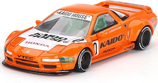 NSX Kaido Racing V1 Orange with White Hood (Designed by Jun Imai) Kaido House Special 1/64 Diecast Model Car by Mini GT KHMG119