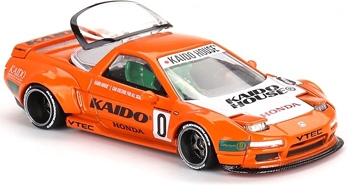 NSX Kaido Racing V1 Orange with White Hood (Designed by Jun Imai) Kaido House Special 1/64 Diecast Model Car by Mini GT KHMG119