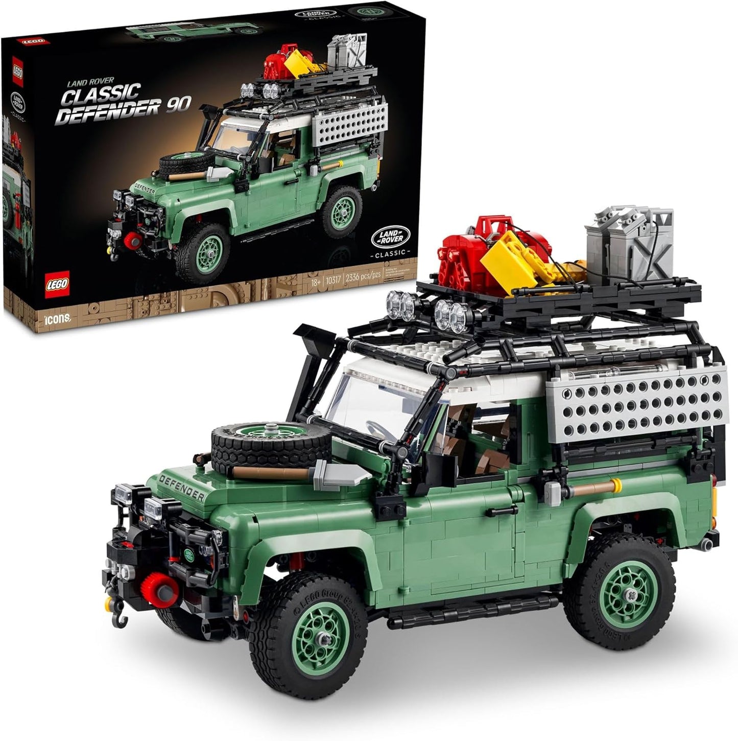 LEGO Icons Land Rover Classic Defender 90 10317 Model Car Building Set for Adults and Classic Car Lovers