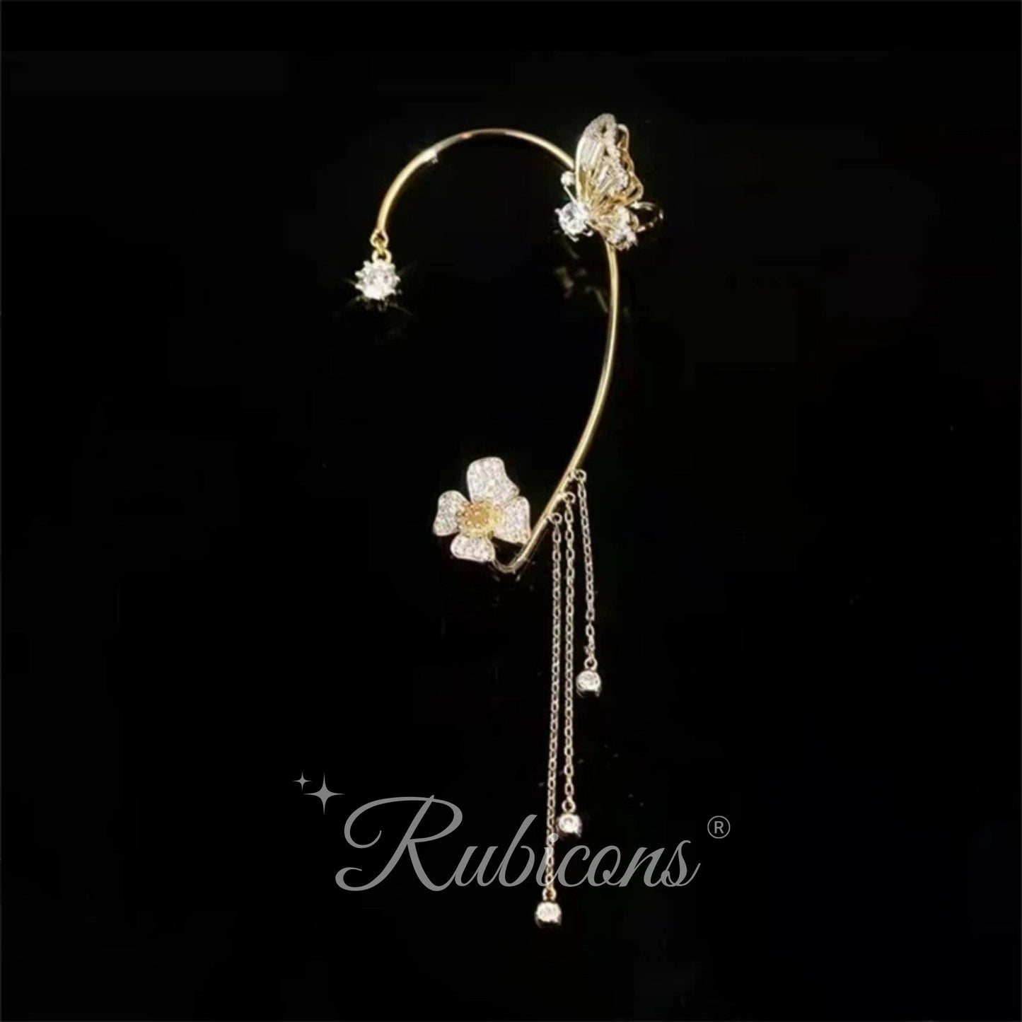 Crystal Butterfly Earrings (Pair)