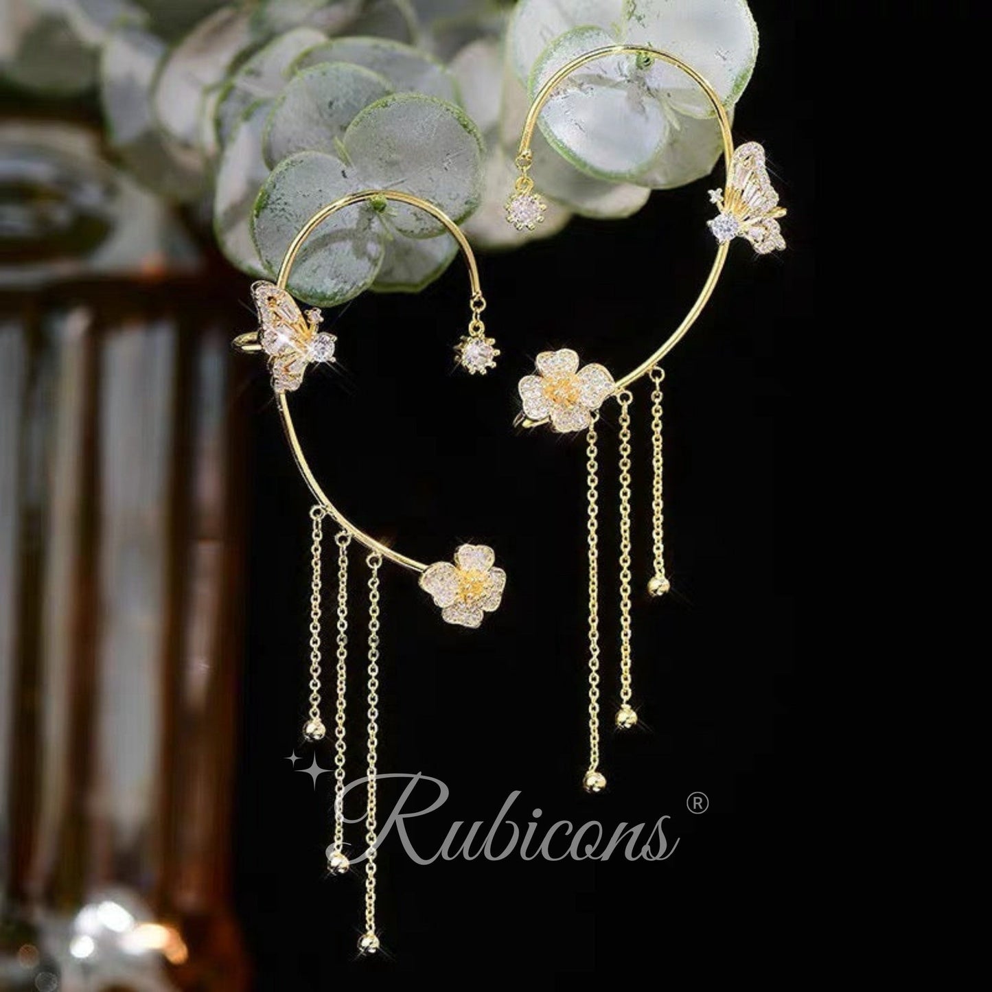 Crystal Butterfly Earrings (Pair)