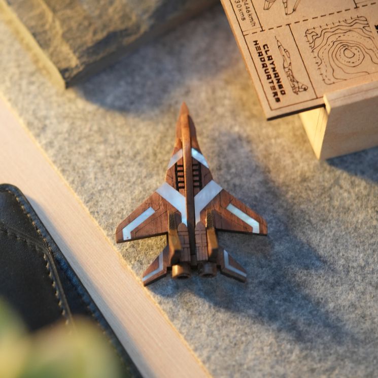 MIKOYAN MIG-29 Mother of Pearl Wooden Brooch