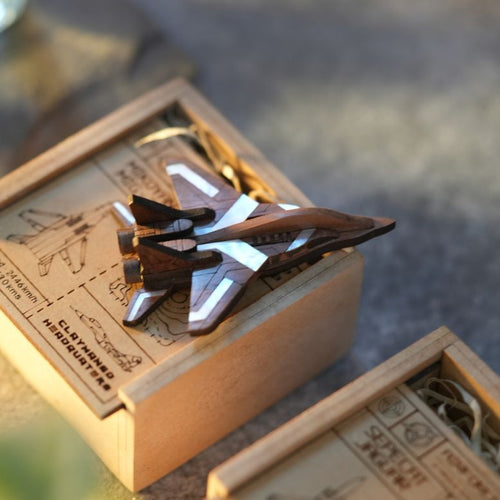 MIKOYAN MIG-29 Mother of Pearl Wooden Brooch