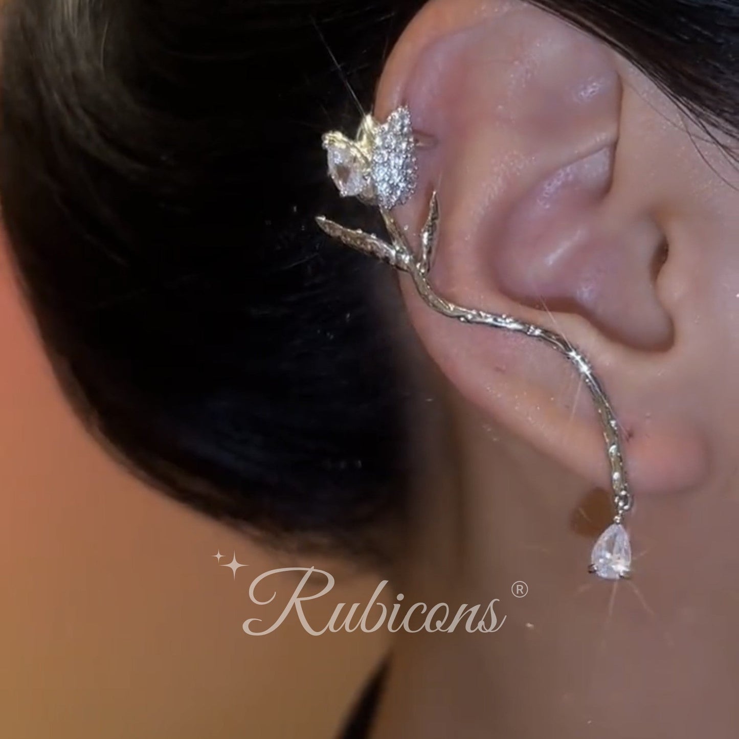 French Rose Ear Cuff (PAIR)