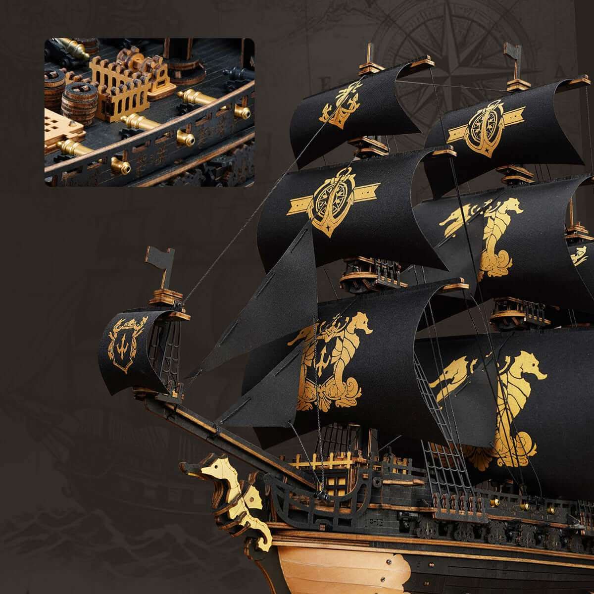 The Seahorse Barque 3D Wooden Puzzle