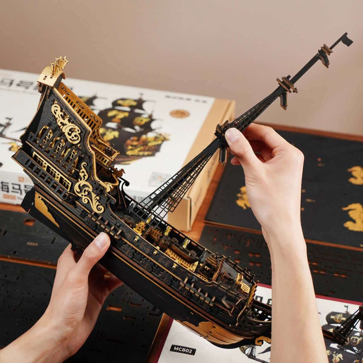 The Seahorse Barque 3D Wooden Puzzle