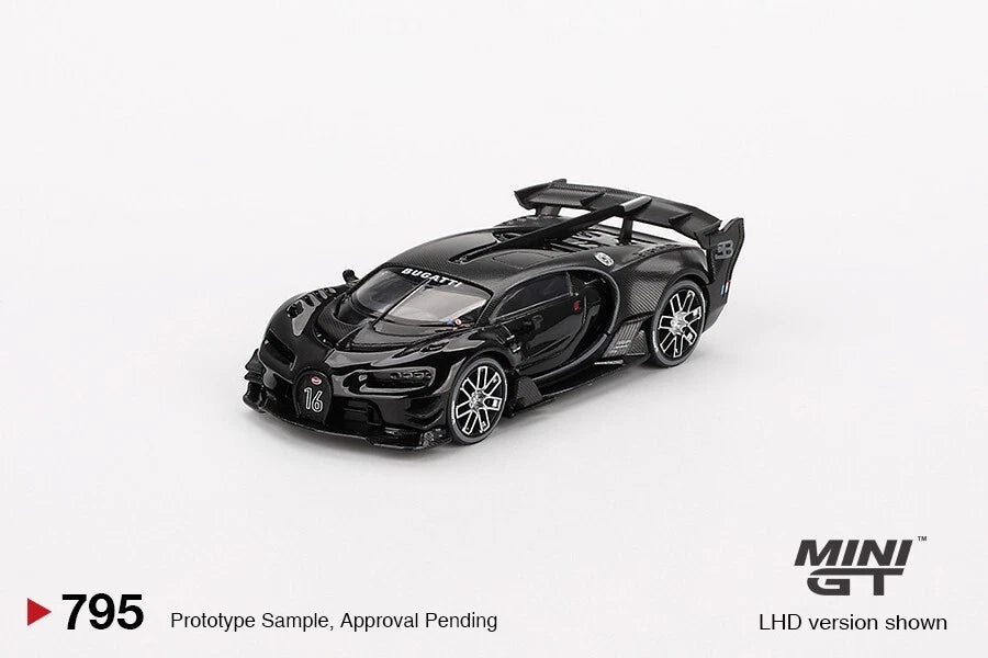 MINI GT 795 1/64 Bugatti Vision Gran Turismo Black LHD NEW DIECAST CAR