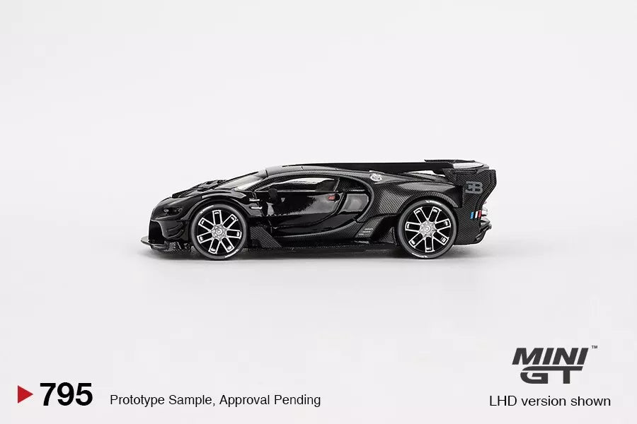 MINI GT 795 1/64 Bugatti Vision Gran Turismo Black LHD NEW DIECAST CAR