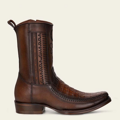 Men's Cowboy Boot In Genuine Ostrich Leather And Bovine Leather