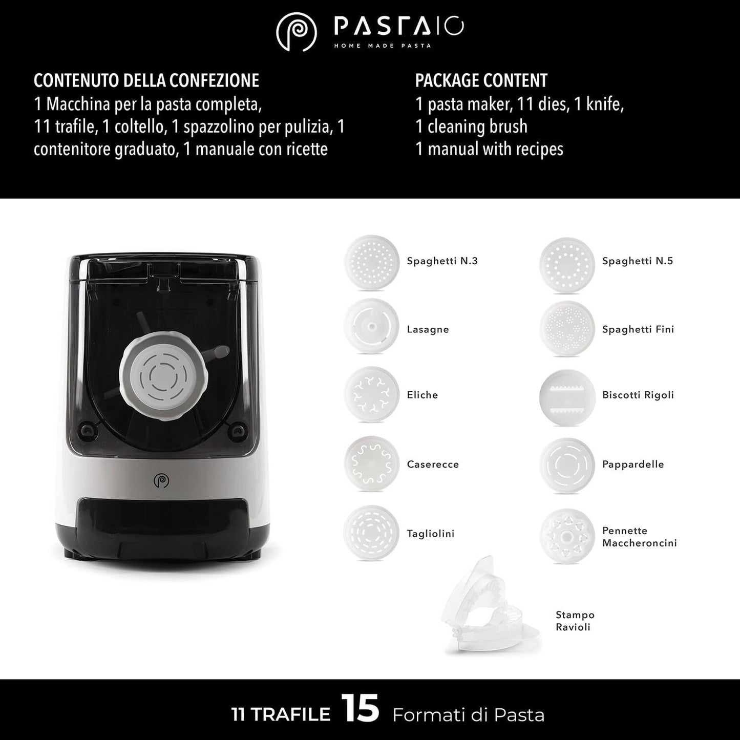 Pasta Machine with 11 Dies