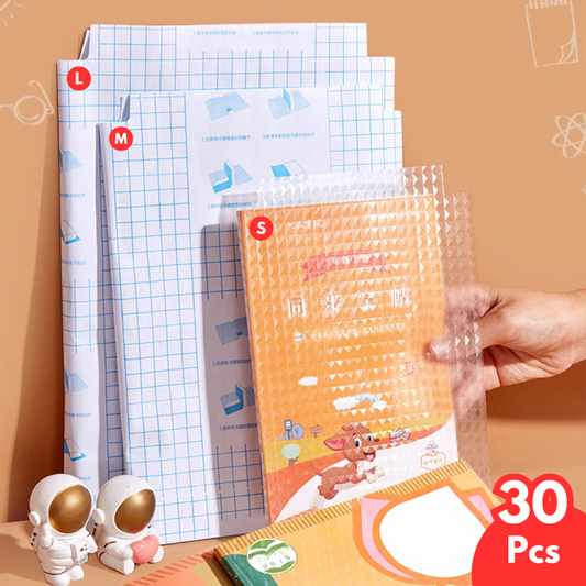 Self-adhesive transparent protective book cover (Pack of 50/80)