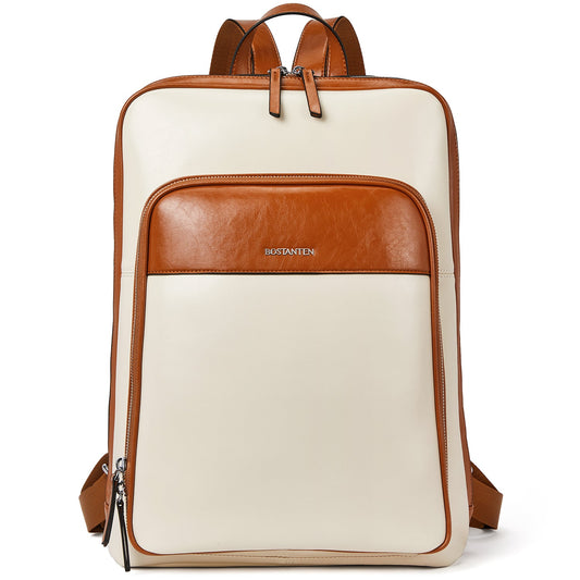 Vintage Leather Laptop College Travel Backpack