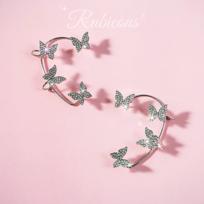 Crystal Butterfly Cuff Earrings (PAIR)