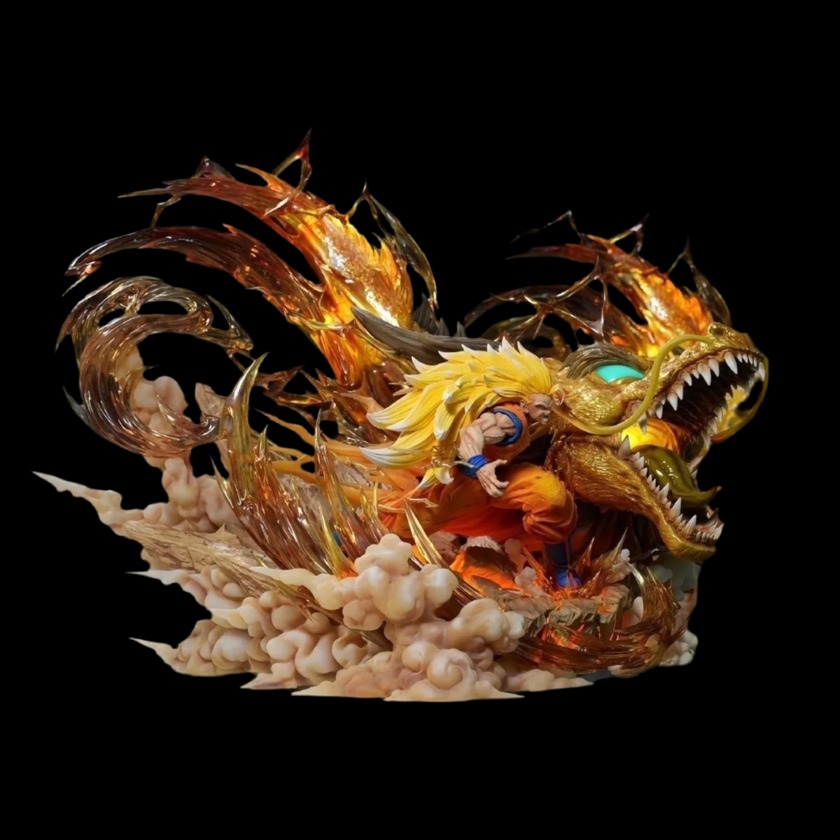 Dragon Ball Figures Son Goku Shenron Figurine Super Saiyan 3 28cm