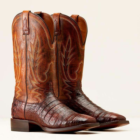 Vintage Crocodile Embroidery Cowboy Boots