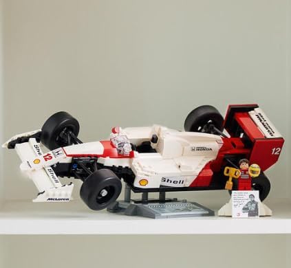 LEGO Icons McLaren MP4/4 & Ayrton Senna Minifigure Model Car Kit - Buildable F1 McLaren Set