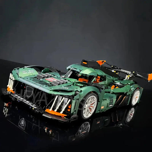 HEYA Toys 3788+pcs Cool Racing Car Building Blocks Set, Green ABS Plastic, Fashionable Vehicle Model