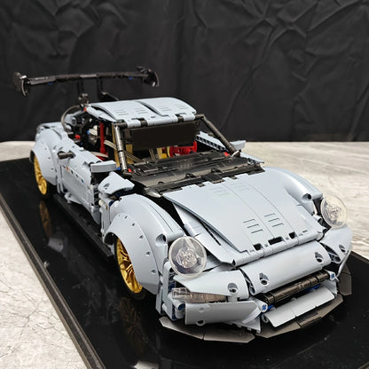 Blue Lowrider Sports Car Building Blocks Set