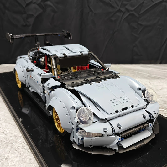 Blue Lowrider Sports Car Building Blocks Set