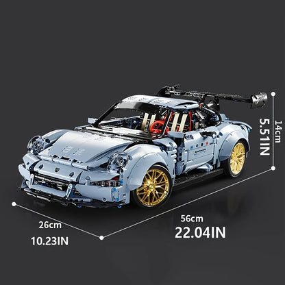 Blue Lowrider Sports Car Building Blocks Set