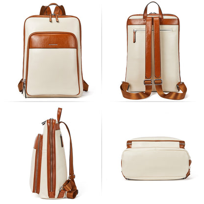 Vintage Leather Laptop College Travel Backpack