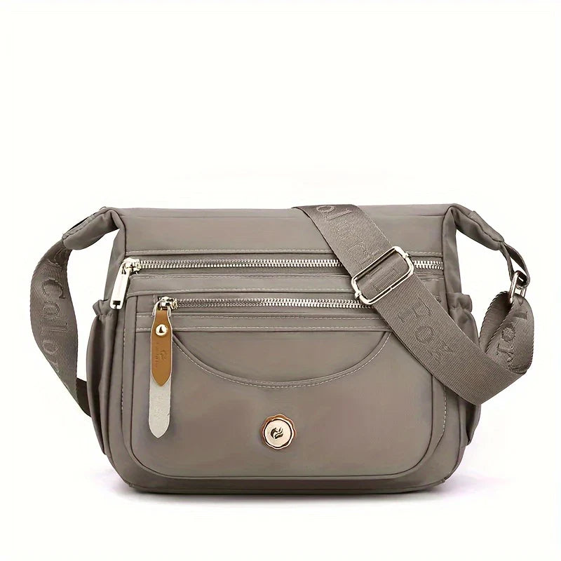 All-Match Casual Solid Color Women's Versatile Hobo Bag with Zipper Shoulder