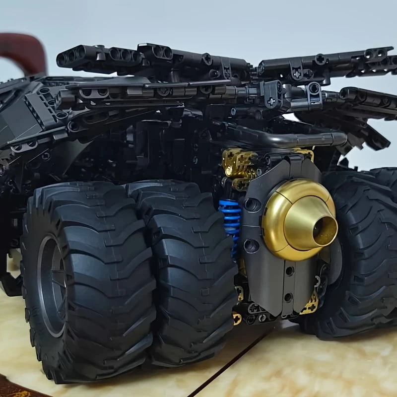 High-Precision Building Block Model Set - Black Bat Tank, Premium ABS Stacking Toy