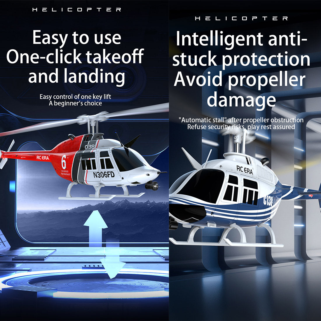RC ERA C138 1/33 Scale BELL 206 Helicopter 2.4G 6CH Single-Rotor Gyroscopic Flying Aircraft Model Jet Ranger