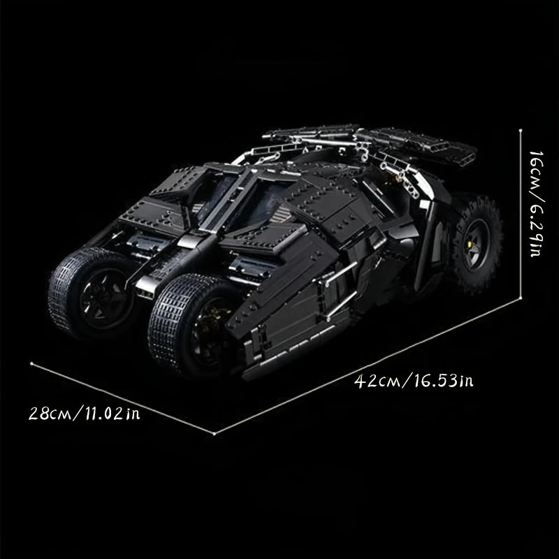High-Precision Building Block Model Set - Black Bat Tank, Premium ABS Stacking Toy