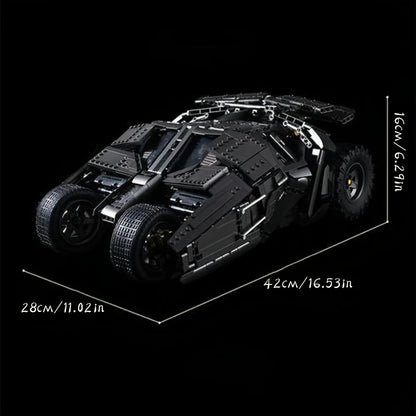 High-Precision Building Block Model Set - Black Bat Tank, Premium ABS Stacking Toy