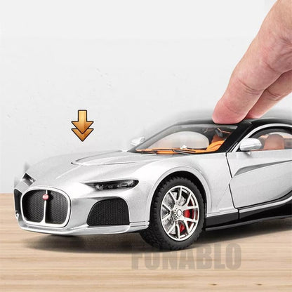 :24 Scale Bugatti Atlantic Alloy Car Model Diecast Toy Vehicles for Kids, with Lights and Music