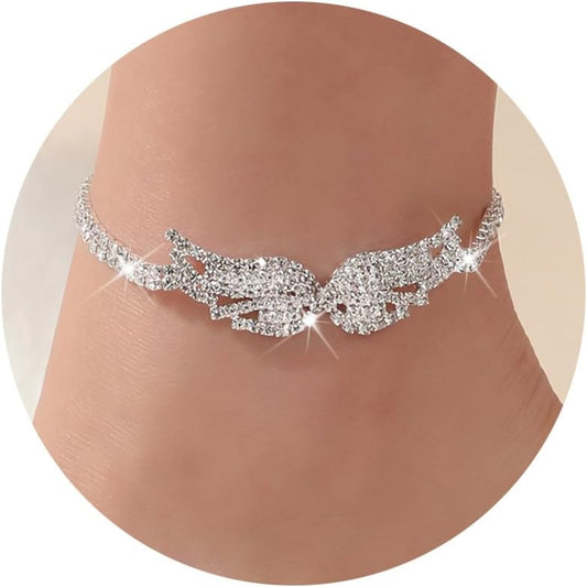Crystal Angel Wing Anklet (PAIR)