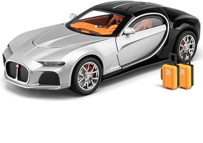 :24 Scale Bugatti Atlantic Alloy Car Model Diecast Toy Vehicles for Kids, with Lights and Music