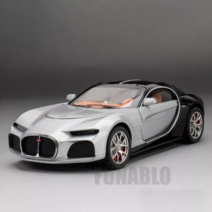 :24 Scale Bugatti Atlantic Alloy Car Model Diecast Toy Vehicles for Kids, with Lights and Music