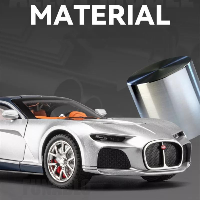 :24 Scale Bugatti Atlantic Alloy Car Model Diecast Toy Vehicles for Kids, with Lights and Music