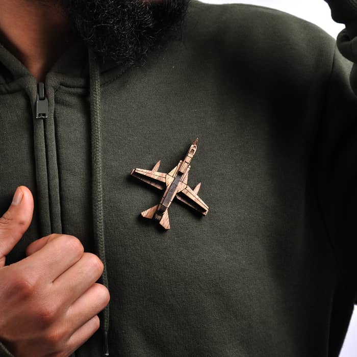 MIKOYAN MIG-27  Wooden Brooch