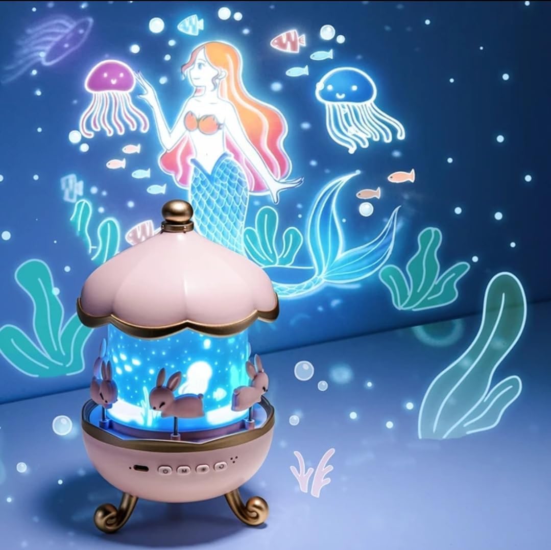 Rotating Projector Lamp Star Projector Night Light for Kids Baby Sound Machine Night Light for Room