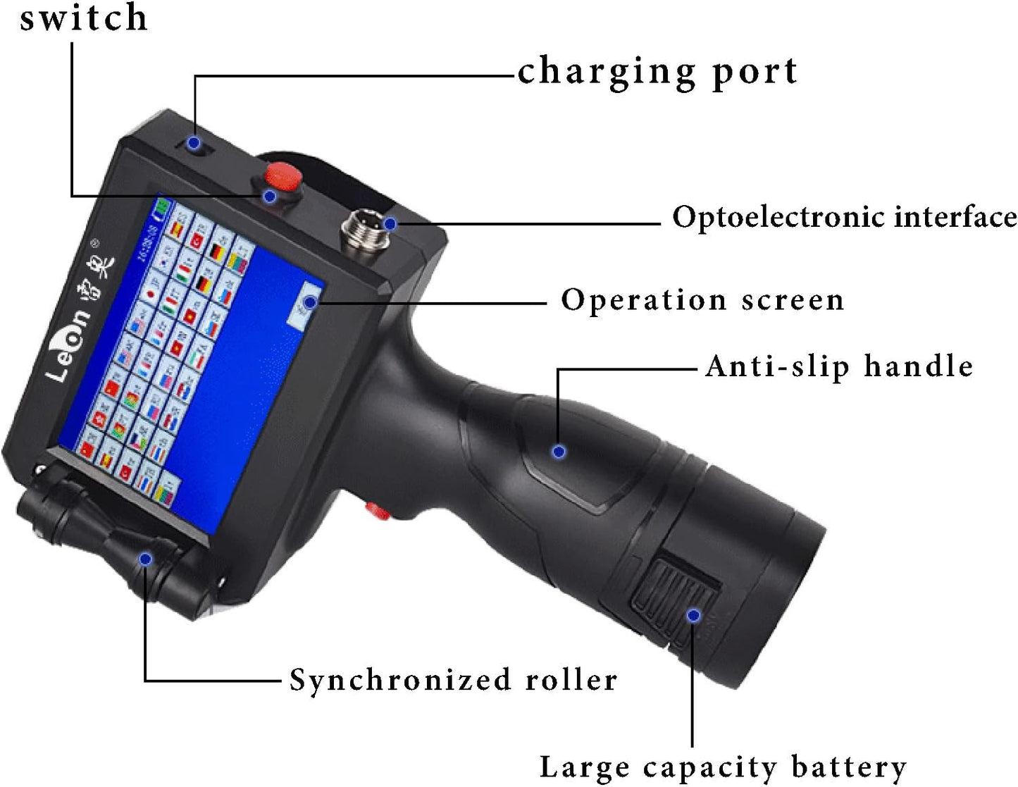 Portable Small Coder,handheld Inkjet Printer Gun,printing Height 2-12.7mm,portable Handheld Inkjet Printer,4.3 Inch Production Date Printer