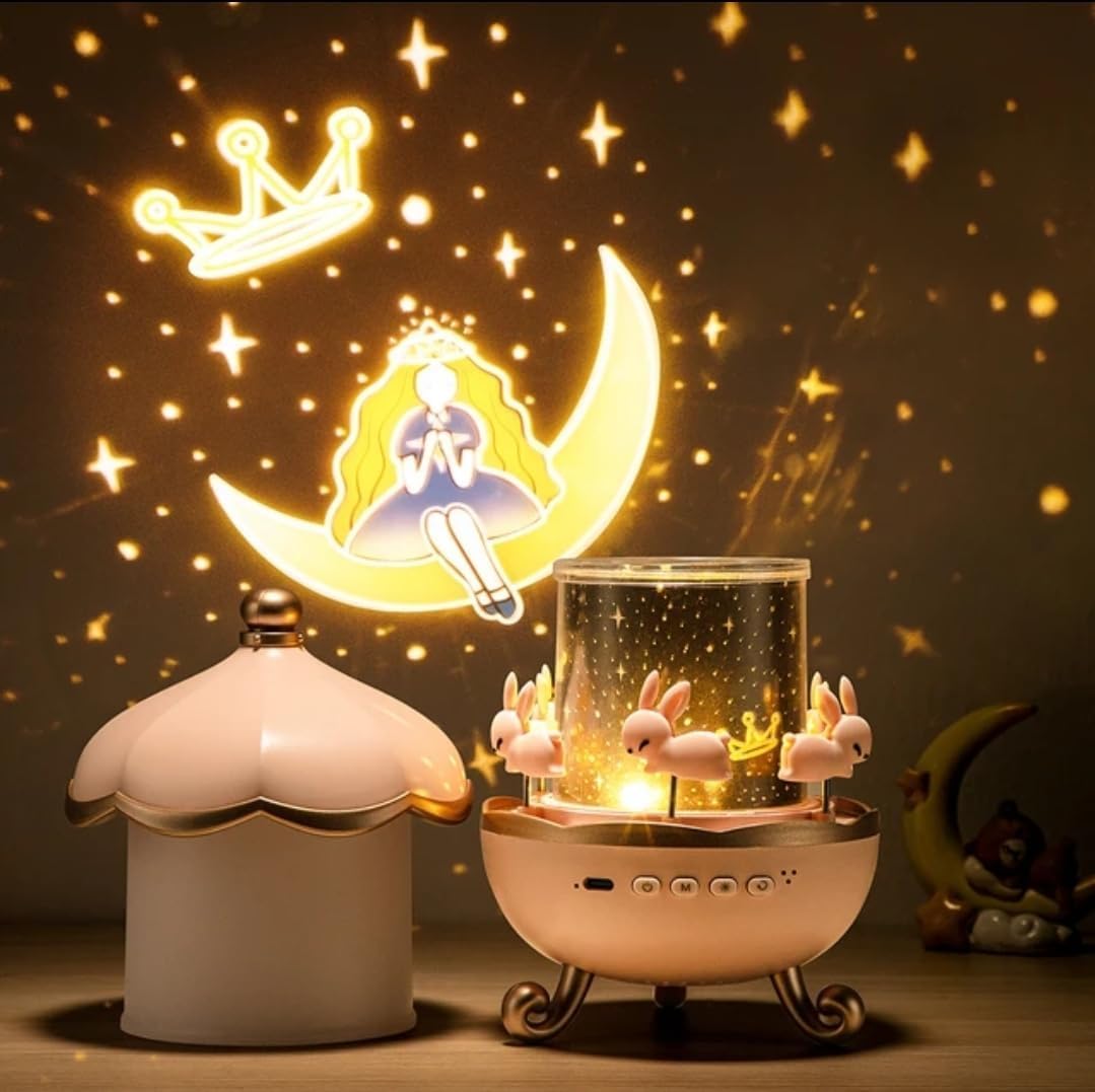Rotating Projector Lamp Star Projector Night Light for Kids Baby Sound Machine Night Light for Room