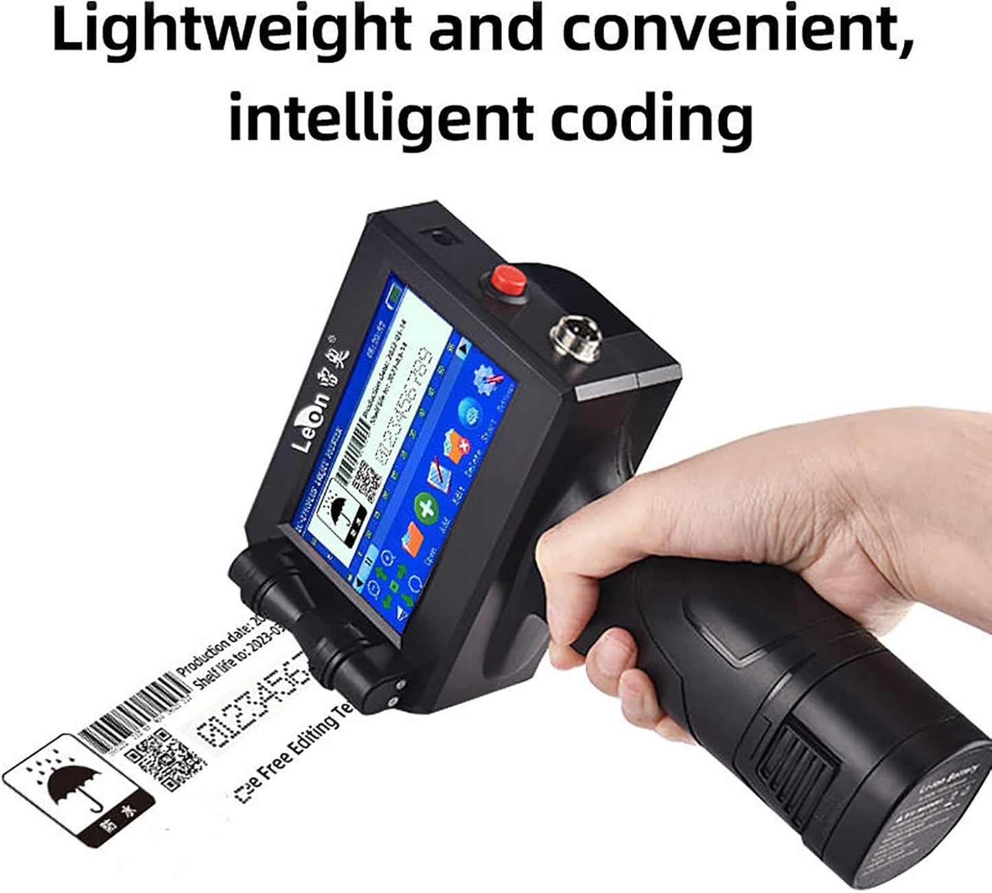 Portable Small Coder,handheld Inkjet Printer Gun,printing Height 2-12.7mm,portable Handheld Inkjet Printer,4.3 Inch Production Date Printer