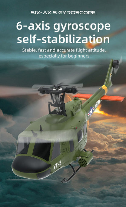 YU XIANG F07/F07-V 1/34 Scale UH-1 Huey 2.4G 6CH Brushless Direct-Drive 6G Flybarless RC Helicopter Model (RTF Version/Mode1/Mode2)