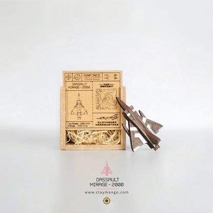 DASSAULT MIRAGE Mother of Pearl Wooden Brooch