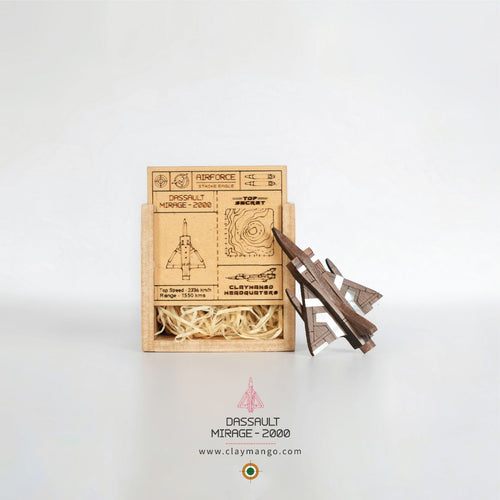 DASSAULT MIRAGE Mother of Pearl Wooden Brooch